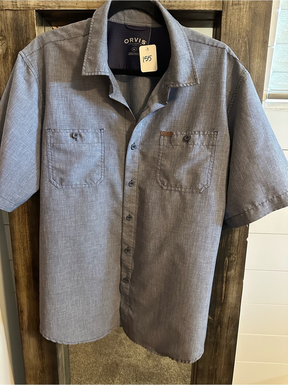 Orvis Classic Collection Men’s XL Gray Short Sleeve Button Front Shirt Outdoor